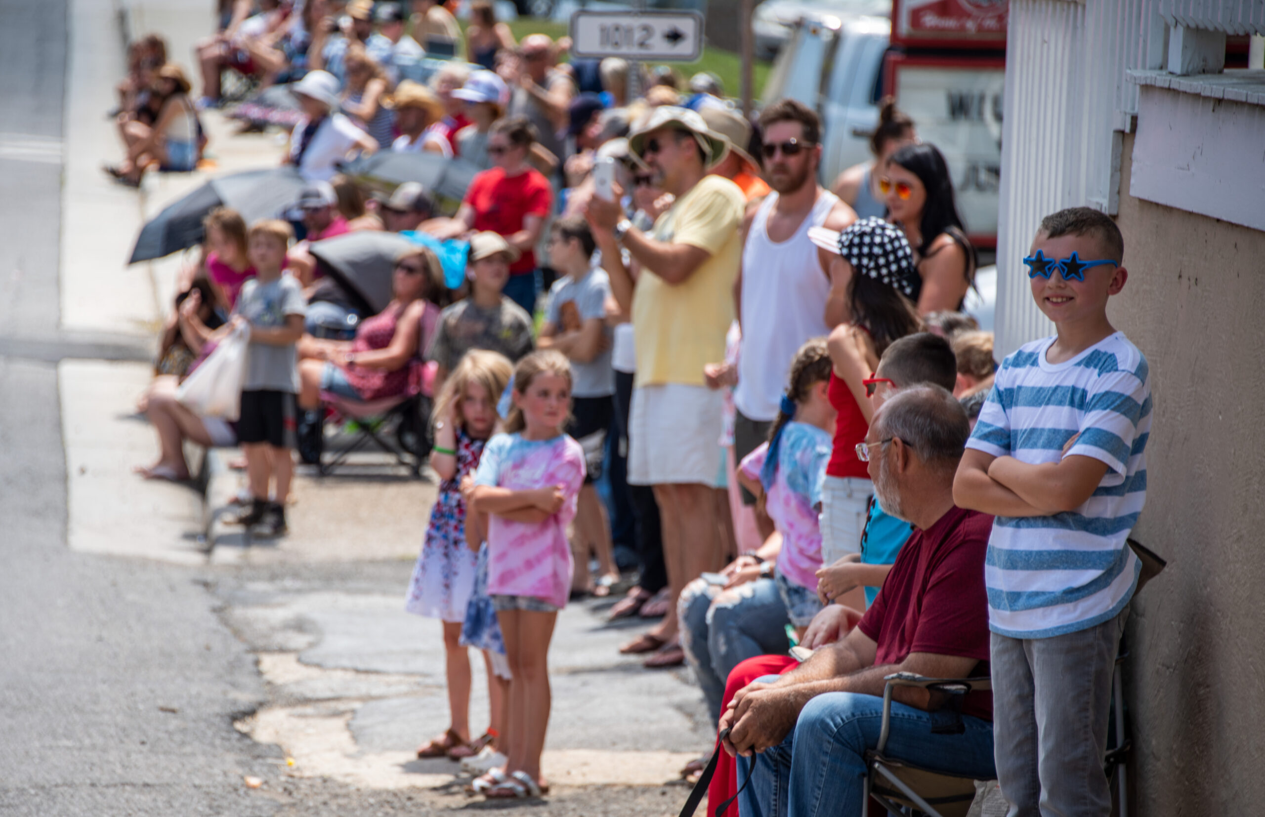 Photograph of people watching the Independence Day Fourth of July Parade in Fries, VA